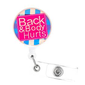 Cbuomye Ylk92 Back And Body Hurts Badge Reels - Funny Clip Retractable With Id For