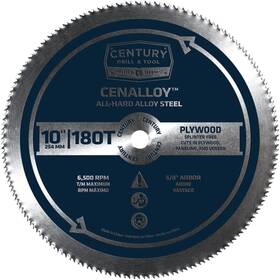 Century Drill And Tool 8216 08216 Cenalloy Plywood Circular Saw Blade 10 Inch By 180t
