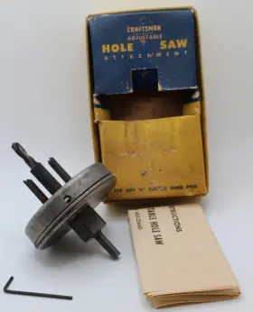 605.25660 Craftsman Vtg Adjustable Hole Saw Attachment Model Cat. No. 2566 Usa