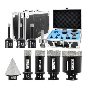 Dt965k13 Dt-diatool Diamond Core Drill Bits Set 9-pack Tile Hole Saw Kit 6/6/