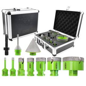 Fachlich 2111910203102 Diamond Core Drill Bits Set - Tile Hole Saw Kit 6/8/20/25/35/50/75mm With 2 Inch