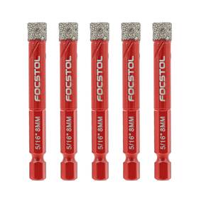 Focstol F2-b41008402l05 Dry Diamond Drill Bits Set - 5pcs 8mm Hole Saw Kit With Quick