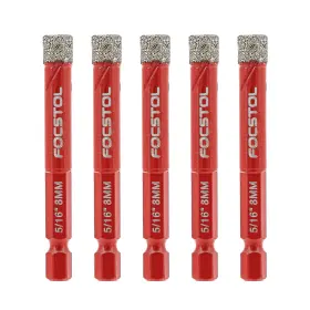 F2-b41008402l05 Focstol Dry Diamond Drill Bits Set - 5pcs 8mm Hole Saw Kit With Quick