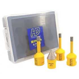 Hd111904203201 Highdril Diamond Drill Bit Set - 4pcs 6/6/8mm 20mm Chamfer Hole