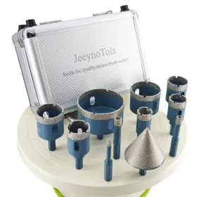 D0112hexk6f2 Jeeynotols 11pcs Dry Diamond Hole Saw Drill Bits Set Trangle Shank Thread 6/8/10/20/25/2