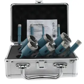 D0113hexk5.d2.f2 Jeeynotols 11pcs Dry Diamond Hole Saw Drill Bits Set With Trangle Shank Thread 1/4 Inch 5/1