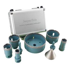 Jeeynotols D02035801f 9pcs Daily Diamond Core Drills Set 20/25/35/50/65/100mm Drill Bits And 2 Inch Beve