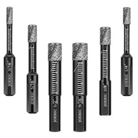 Joeric J026 Black Dry Diamond Bits Set 6 Pcs Hole Saw Kit For Granite Marble Til