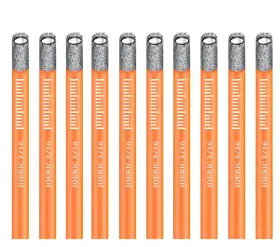 J055 Joeric Orange Dry Diamond Bits Set 10 Pcs 3/16 Inch 5mm Hole Saw Kit With Stora