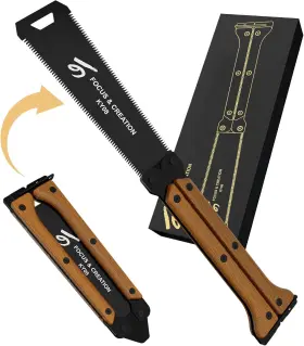 Ky08 Kerye Hand Saw 8 Inch Folding With Double Edges Of 13/14 Tpi Sk5 Blade Wood