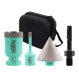Le2-da-l16 Lekomesh Diamond Core Drill Bits Set Tile Hole Saw Kit Chamfer Bit 5/8 Inch -11 Thr