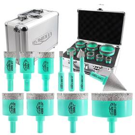 Lekomesh Le2-ga-l01 Diamond Core Drill Bits Set 11pcs Tile Hole Saw Kit Triangle Shank 6/6/8/20/2