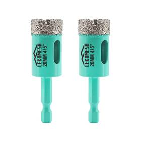Lekomesh Le2-gb-020402-l02 Diamond Core Drill Bits - 2pcs 4/5 Inch 20mm Tile Hole Saw With Quick Change Hex