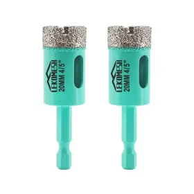 Le2-gb-020402-l02 Lekomesh Diamond Core Drill Bits - 2pcs 4/5 Inch 20mm Tile Hole Saw With Quick Change Hex