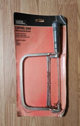 Master Mechanic 076812300270 Coping Saw Tool With 4 Blades #mmcp9 4.75 Inch Depth Vintage Nos