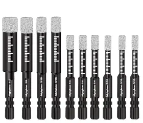 Mg169 Mgtgbao 10pcs Black Dry Diamond Drill Bits Set Core Bit For Granite Ma
