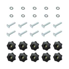 Powertec 71482 T-track Knob Kit With 7 Star 5/16 Inch -18 Threaded Bolts And Washers For Wo