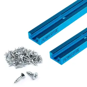 71859 Powertec 24 Inch X 2 Universal T Track With 100-pieces Wood Screws Double-cut Profile