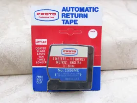 1556me Proto Vintage No. Tape Measure 3 Meters 119 Inches Usa Made Nos