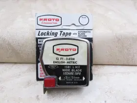 3.65m Proto 1581 Vintage No. L M/e Tape Measure 12 Foot Usa Made Nos