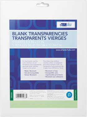 Provo Craft 093573250385 Yudu 8-1/2-inch-by-11-inch Blank Transparencies 5 Pack