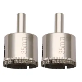 Sipery 610895309647 2pcs Diamond Drill Bits Glass 35mm/1.38inch Hole Saw Bit