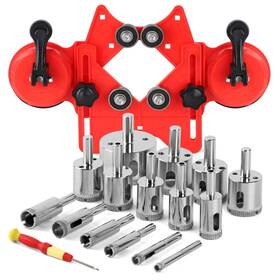 Workease 15pcskkqred Diamond Hole Saw Kit 17 Pcs Tile Drill Bits Set With Double Suction