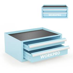 Workpro 820909611394 12.5 Inch Mini Tool Box With 2 Drawers And 1 Open Top Storage Small Metal
