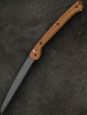 112025 Woxna Halsing Folding Saw 10 Inch Black Finish High Carbon Steel Blade Oak Handle