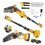Cordless Pole 3-IN-1 With 6&8 Inch Mini Chainsaw, Battery Yellow Saws New. Price: $158.84.