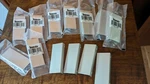 13 Laurey 4" Edge Pulls, Flat Drawer Satin Aluminum New. Price: $30.00.