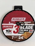 Diablo 7-1/4" Teeth Circular Saw Framing Blade Pack D0724R3 For Wood New. Price: $19.99.