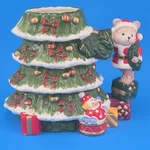 World Bazaars Inc Christmas Pitcher - Painted Ceramic Tree W/ Bear Handle Used. Price: $14.89.