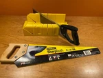 Vintage Stanley 14" Miter Saw 12-TPI & 12" Yellow Mitre Box, Usa Used. Price: $16.00.