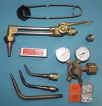 Turbo Torch Welding Cutting Handle Attachment Lot Victor Tips + Tool & Guage Used. Price: $95.00.