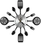 Cigera 16 Inch Cutlery Kitchen Wall Clocks With Fork And Spoon Dial, Silent New. Price: $35.11.
