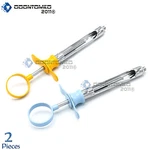 Odm 2 Aspirating Syringes - Cw Type, Colored Handles Wings Yellow & Sky Blue New. Price: $13.99.
