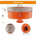 Bgtec Dry Diamond Core Drilling Bit Saw 4" 100MM 5/8-11 M14 Thread Tile Grinder New. Price: $49.88.