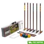 Croquet Set 6 Player Wooden Mallets Balls Wickets Carrying Case Family Game New. Price: $83.99.