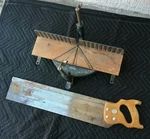 Vintage Wards Powr Kraft Miter Box W/ Saw Model 84-3978 Usa Made Montgomery Used. Price: $25.00.