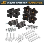 Powertec Jig And Fixture T-track Hardware Kit W/knobs Threads, 46PCS (71174) New. Price: $35.92.