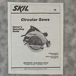 Skil Circular Saws Owner's Operating Guide Manual Very. Price: $24.93.